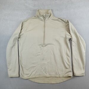 Military Shirt Large Beige Fleece Mid Weight Cold Weather Gen III 1/2 Zip